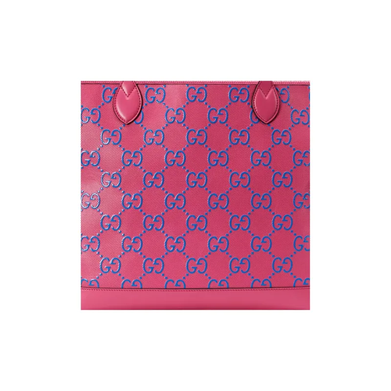 GUCCI Leather Tote Bag, Shopping Bag, Shoulder Bag, Handbag Tubas Women's Fuchsia/Blue-8