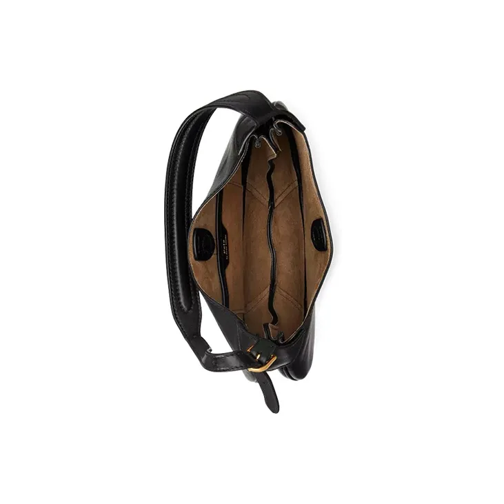 Polo Ralph Lauren Polo ID Calfskin Handbag, Shoulder Bag Regular Women's Black-3