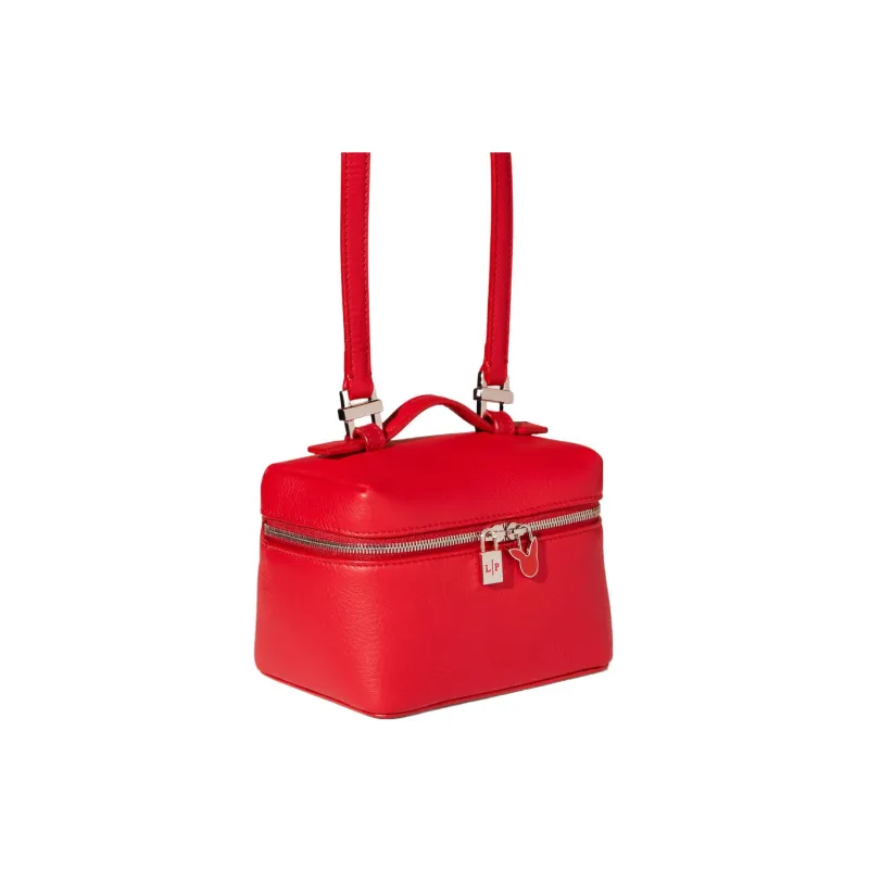 Loro Piana Calfskin Clutches Shoulder Bag Crossbody Bag Women's Fire Red-3