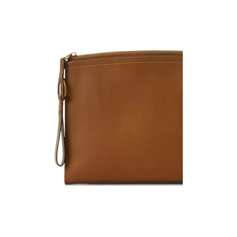Polo Ralph Lauren Welington Calfskin Clutch Women's Taupe-4