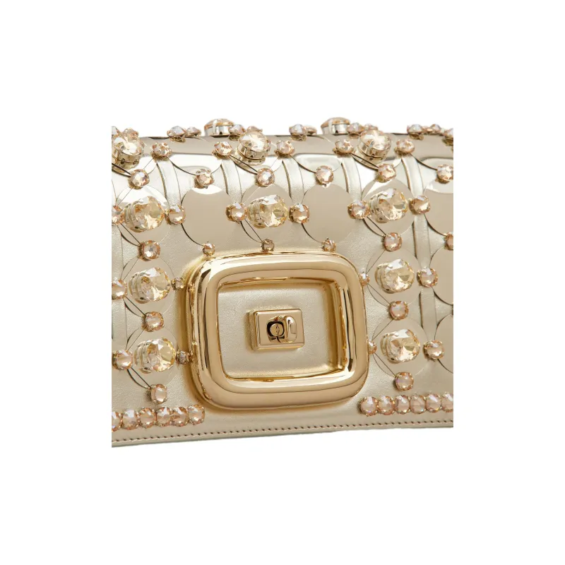 Roger Vivier Metal Leather One Shoulder Crossbody Clutches Mini Women's Gold-5