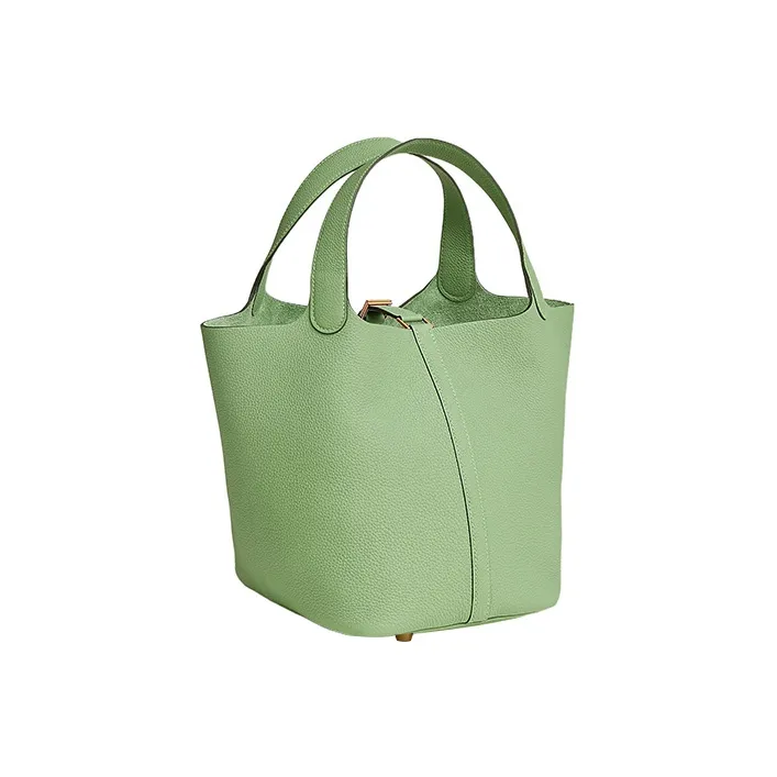 HERMES Picotin Lock Taurillon Maurice Leather Basket Bag Handbag Bucket Bag Women's 3I Vert Criquet Avocado Green-2