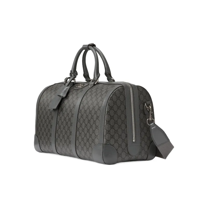 GUCCI Ophidia Canvas With Leather Binding Shoulder Bag Crossbody Bag Handbag Travel Bag Small Size Men's Gray & Black-1