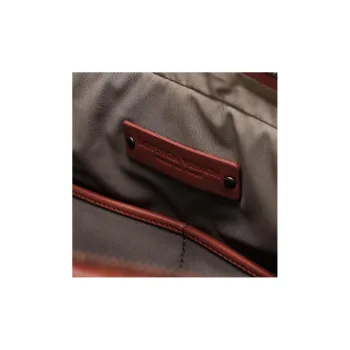 Bottega Veneta Cow Leather Handbag Shoulder Bag Briefcase Men's Red Brown