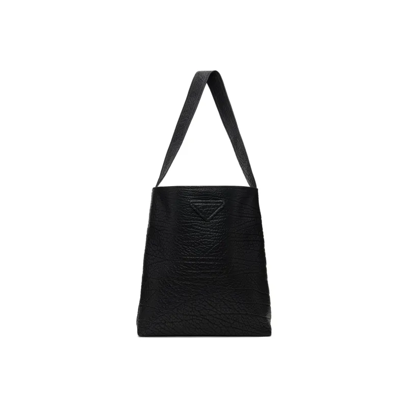 PRADA Litchi Grain Calfskin Tote Bag Shopping Bag Shoulder Bag Handbag Women's Black-0
