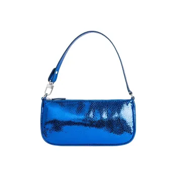 By Far Rachel Goatskin Baguette Bag Handbag Shoulder Bag Medium Size Women's Blue
