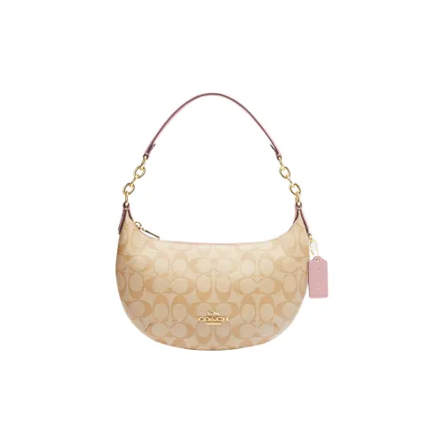 coach under Artificial Leather Crescent Bag Shoulder Bag Handbag Shoulder Bag Women's White