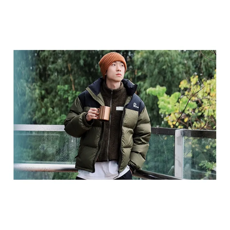 Penfield Hooded Loose Fit Long-Sleeved Down Jacket Unisex Olive Green-2