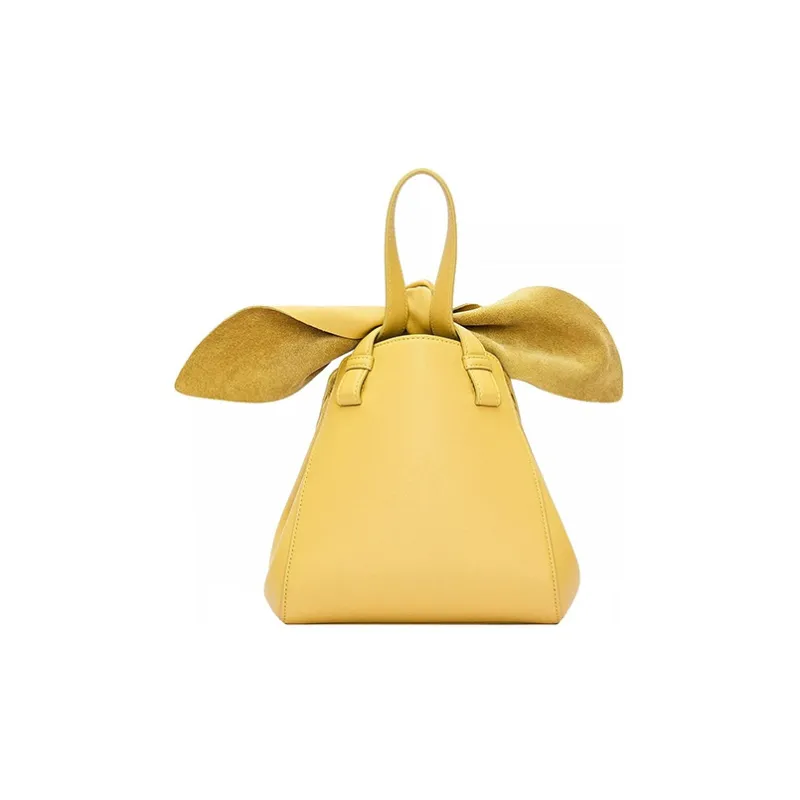 LOEWE Hammock Nugget Nappa Cow Leather Crossbody Bag Shoulder Bag Women's Peach Symbol Yellow-4