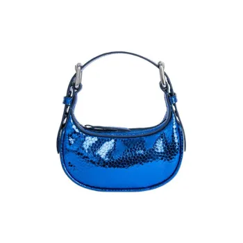 By Far Soho Goat Leather Handbag Shoulder Bag Women's Blue