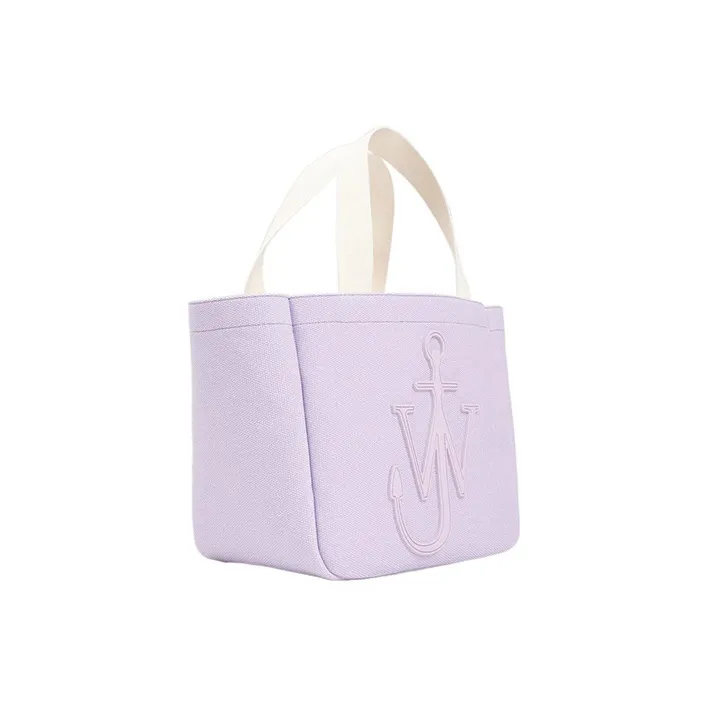 JW Anderson Canvas With Leather Detail Tote Bag Shopping Bag Canvas Bag Handbags Women's Pink/Purple-1