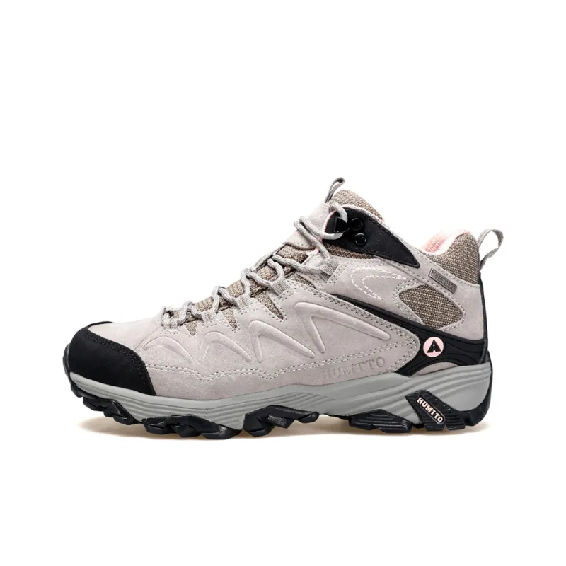 HUMTTO Coverage Grip Support High Top Hiking Shoes Women's Beige Gray-0