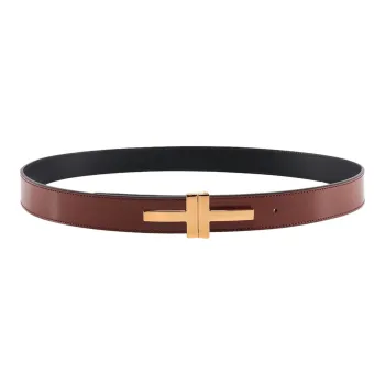 TF Individual Elegant Style Smooth Buckle Belt Men's Brown/Black