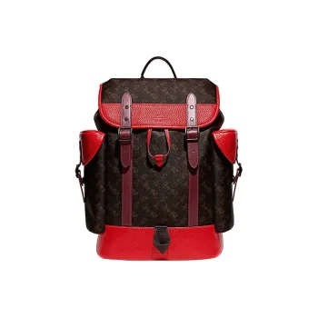 COACH Hitch With Cow Leather Backpack Large Size Men's Brown & Red