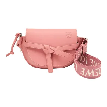LOEWE Gate Soft Cow Leather Jacquard Shoulder Bag Crossbody Bag Mini Women's Peachy Pink