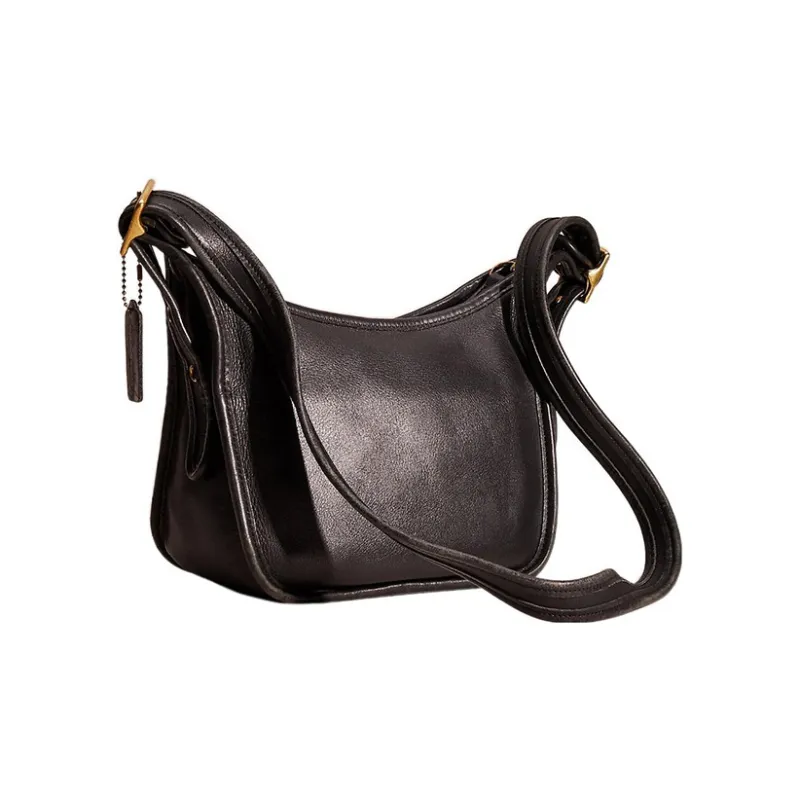 COACH Legacy Glove Tanning Shoulder Bag Crossbody Bag Handbag Medium Size Women's Black-1
