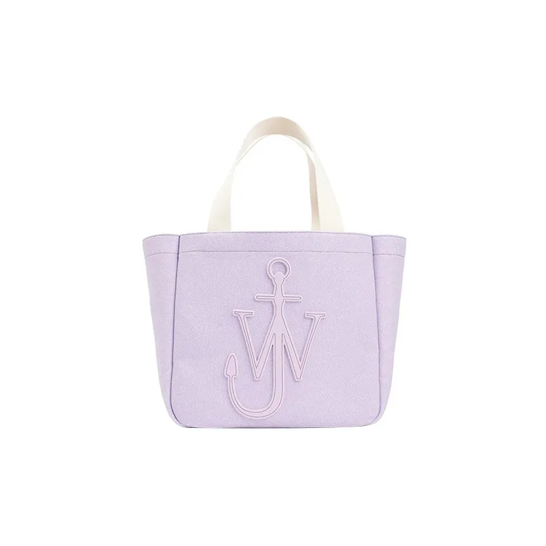 JW Anderson Canvas With Leather Detail Tote Bag Shopping Bag Canvas Bag Handbags Women's Pink/Purple-0