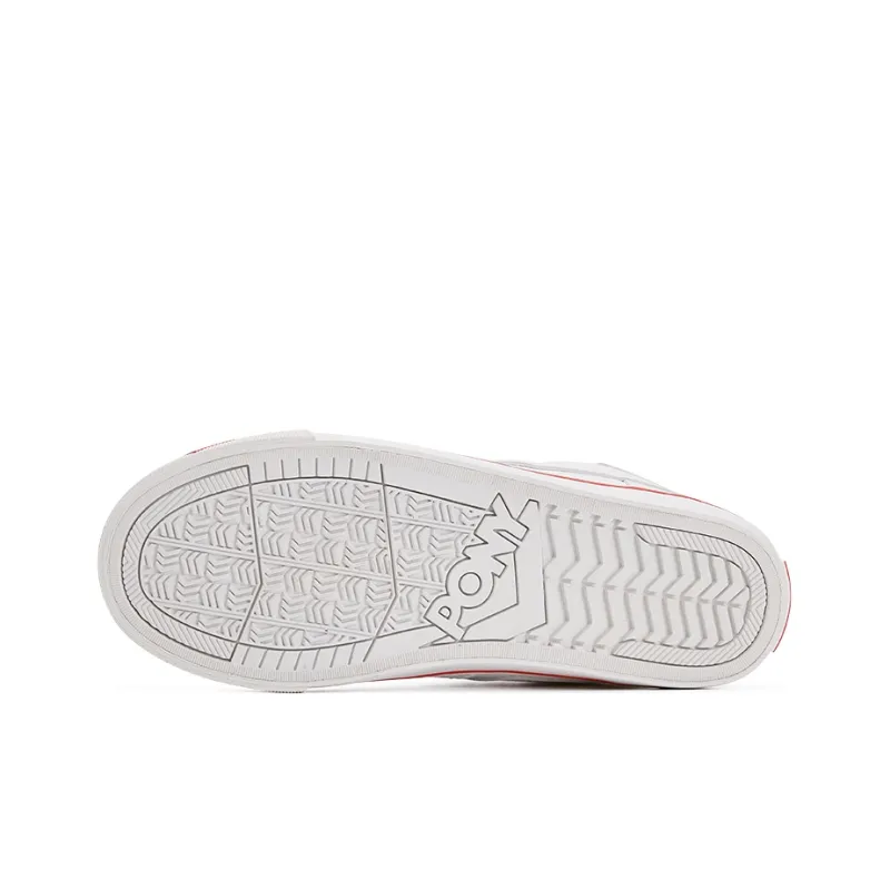 PONY Atop Wear Resistant Mid Top Skateboard Shoes Unisex White-4