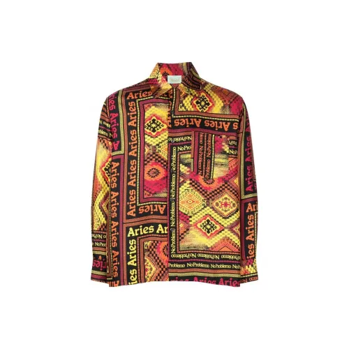 Aries Scarf Print Silk Longsleeve Shirt 