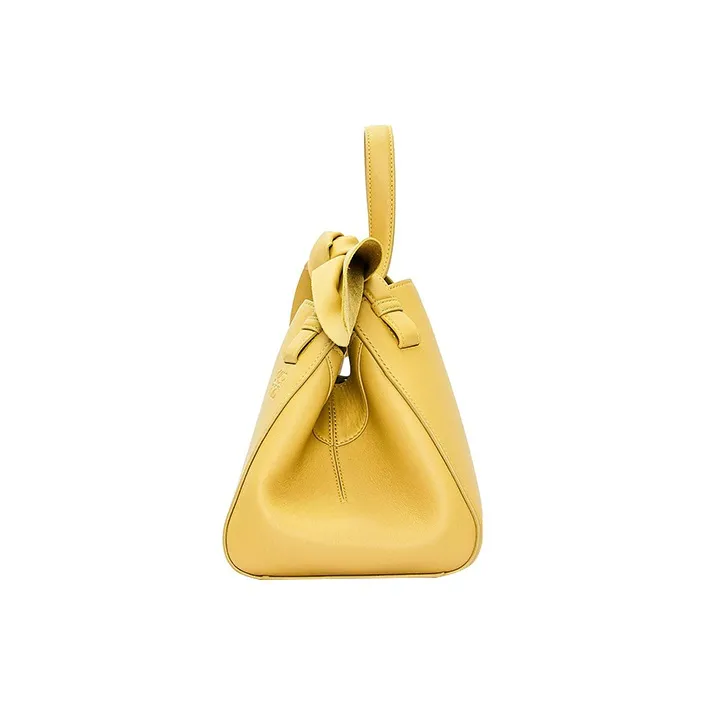 LOEWE Hammock Nugget Nappa Cow Leather Crossbody Bag Shoulder Bag Women's Peach Symbol Yellow-3
