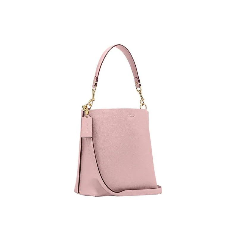 COACH Mollie Cow Leather Bucket Bags Handbags Shoulder Bag Crossbody Bag Small Size Women's Pink-1