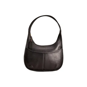 COACH Ergo Glove Tanning Crescent Bag Shoulder Bag Handbag Shoulder Bag Large Size Women's Black