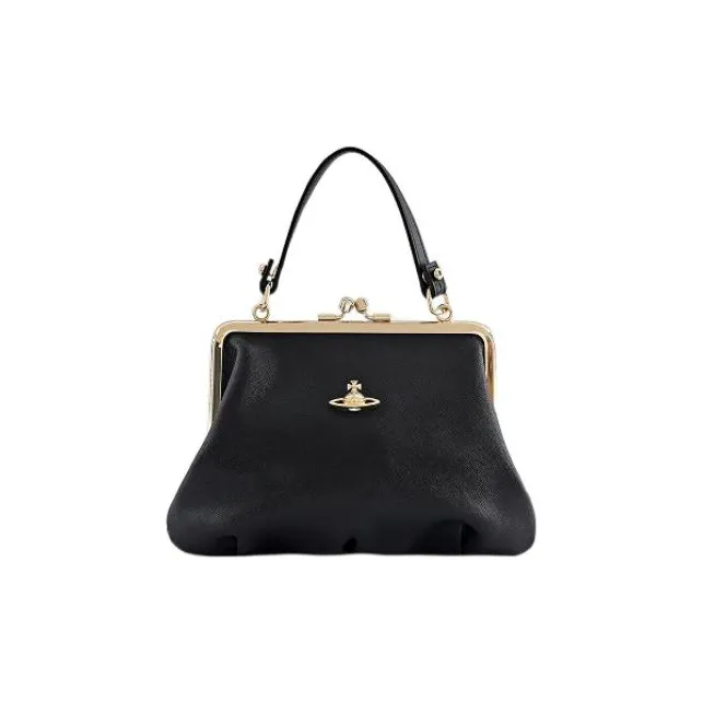 Vivienne Westwood PU Dumpling Bag, Shoulder Bag, Crossbody Bag, Handbag, Wallet Regular Women's Black-1