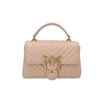 PINKO Puff Leather Handbag, Shoulder Bag, Crossbody Bag Women's Pink