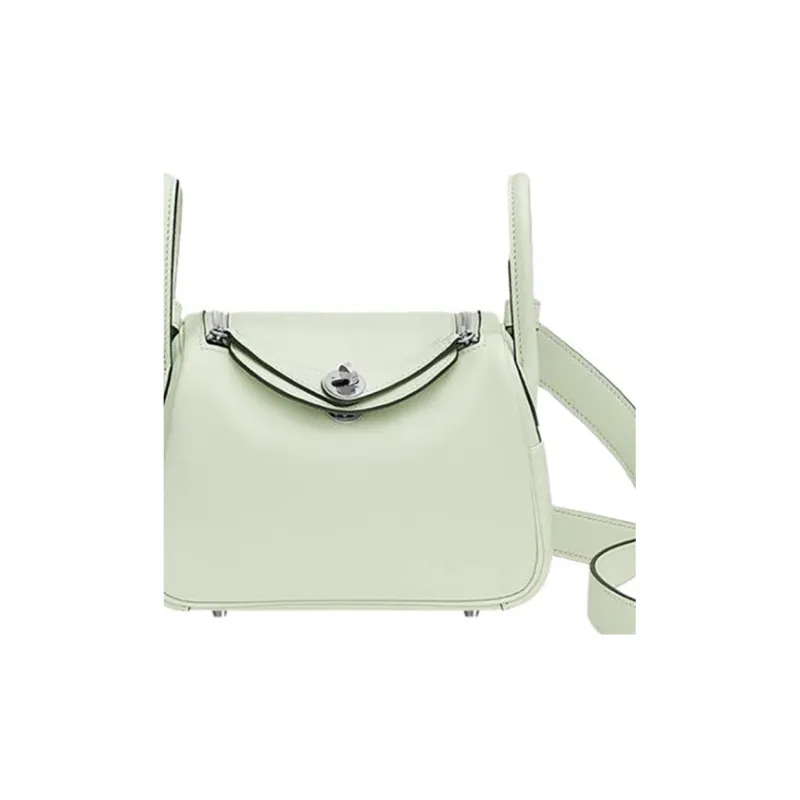 HERMES Lindy Swift Calfskin Shoulder Bag Crossbody Bag Handbag Mini Women's 0S Vert Fizz Bubble Green-3
