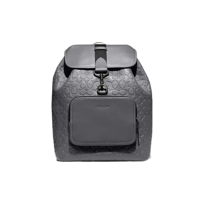 COACH Sullivan Cow Leather Patchwork With Fabric Backpack Large Size Men's Gray-0