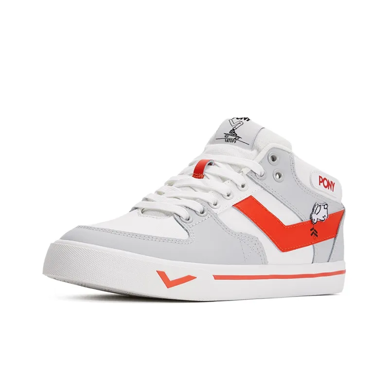 PONY Atop Low Top Skateboard Shoes Unisex Red Gray-2