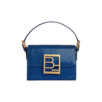 By Far Fran Goatskin Handbag, Shoulder Bag, Crossbody Bag Mini Women's Blue