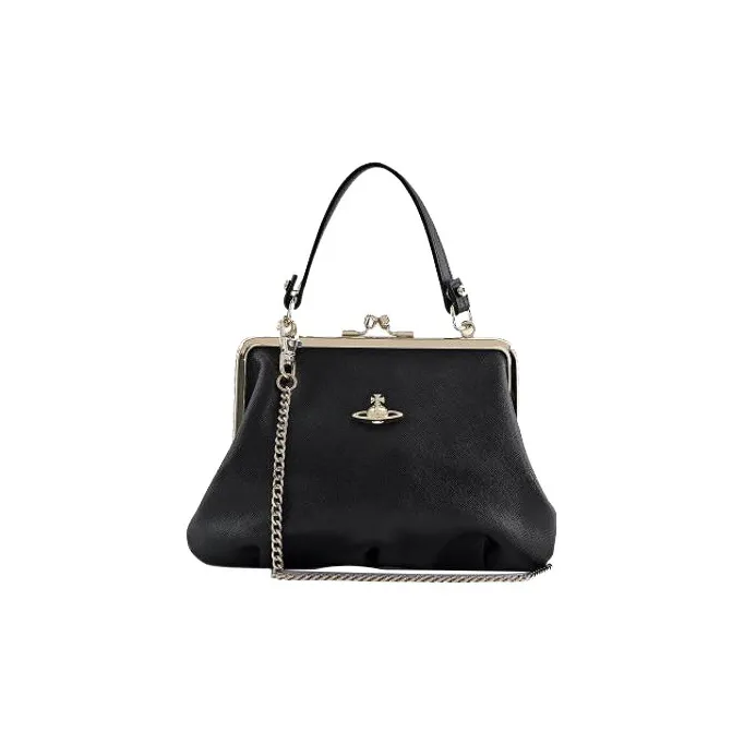 Vivienne Westwood PU Dumpling Bag, Shoulder Bag, Crossbody Bag, Handbag, Wallet Regular Women's Black-0