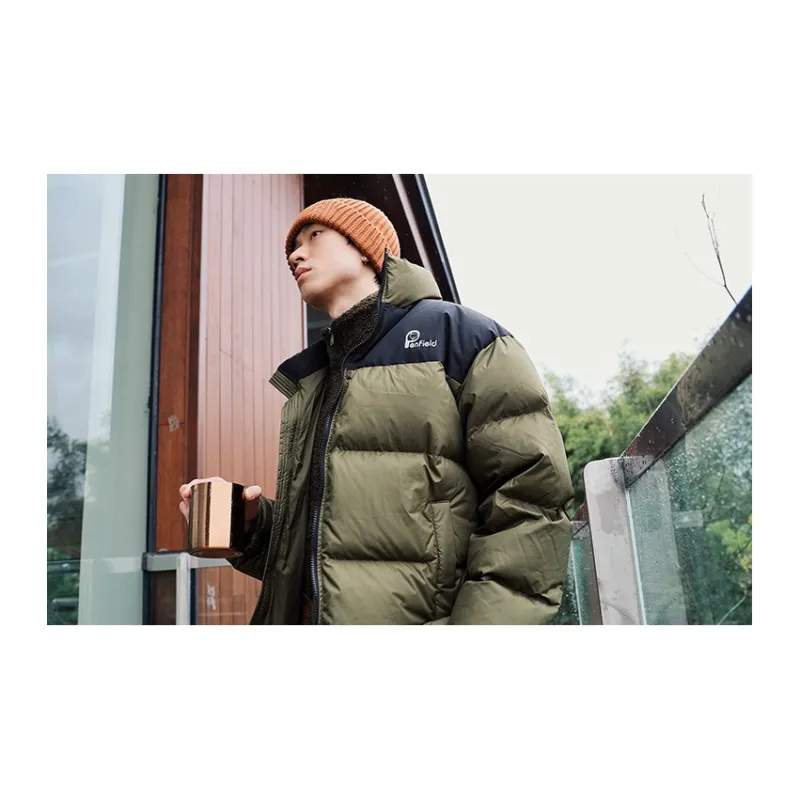 Penfield Hooded Loose Fit Long-Sleeved Down Jacket Unisex Olive Green-3