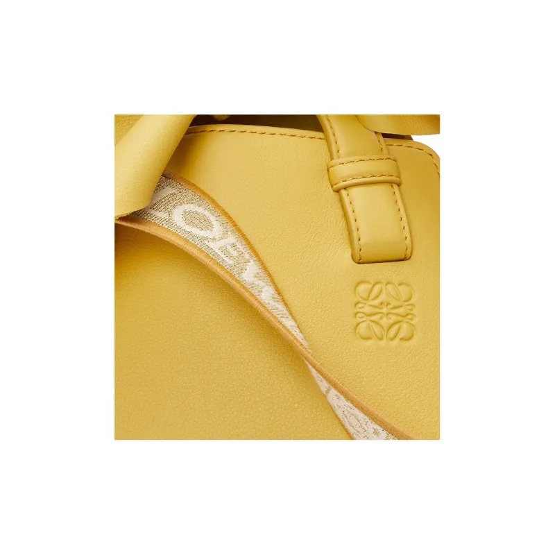 LOEWE Hammock Nugget Nappa Cow Leather Crossbody Bag Shoulder Bag Women's Peach Symbol Yellow-5