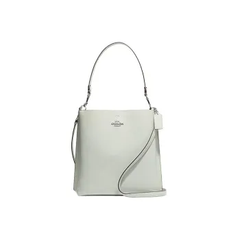 COACH Mollie Cow Split Leather Bucket Bag, Handbag, Shoulder Bag, Crossbody Bag Tubas Women's Light Green