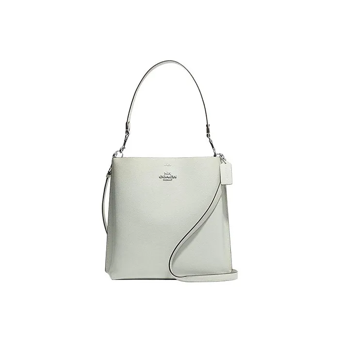 COACH Mollie Cow Split Leather Bucket Bag, Handbag, Shoulder Bag, Crossbody Bag Tubas Women's Light Green-0