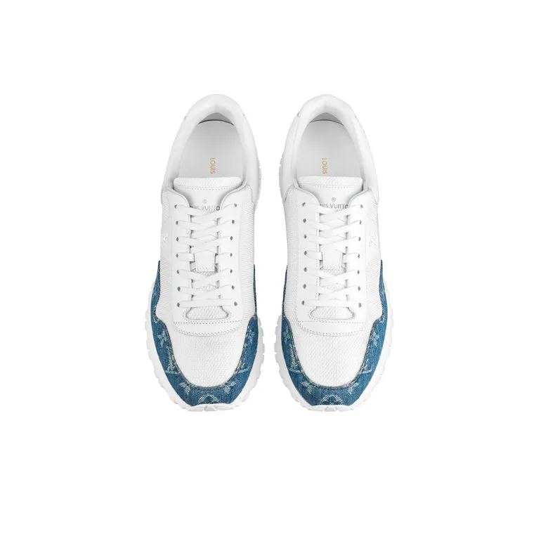 LOUIS VUITTON Run Away Sneakers 'White With Denim Monogram'-3