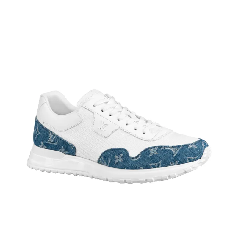 LOUIS VUITTON Run Away Sneakers 'White With Denim Monogram'-1