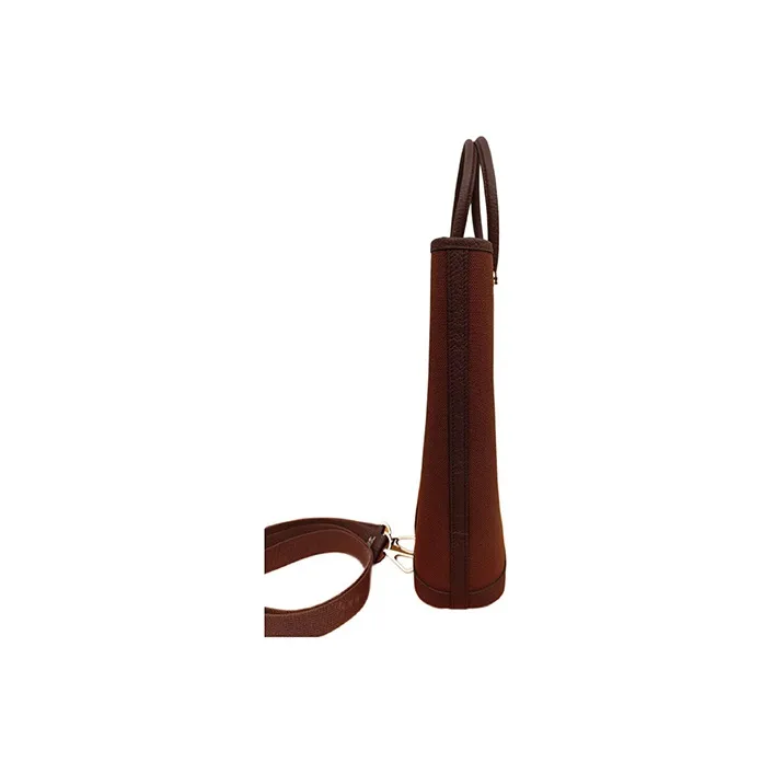 HERMES Garden Party Canvas With Leather Portable One Shoulder Canvas Bag Crossbody Bag Women's Maroon/Burgundy-1