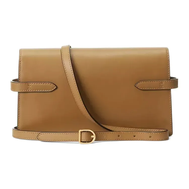 Polo Ralph Lauren Polo ID Leather Shoulder Bag Crossbody Bag Women's Brown-2
