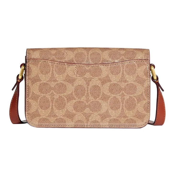 COACH Studio Patent Leather With Calfskin Crossbody Bag, Shoulder Bag Women's Khaki-2