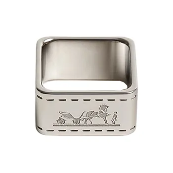 HERMES Silver Plated, Palladium Plated Silk Scarf Clip Women's Silver
