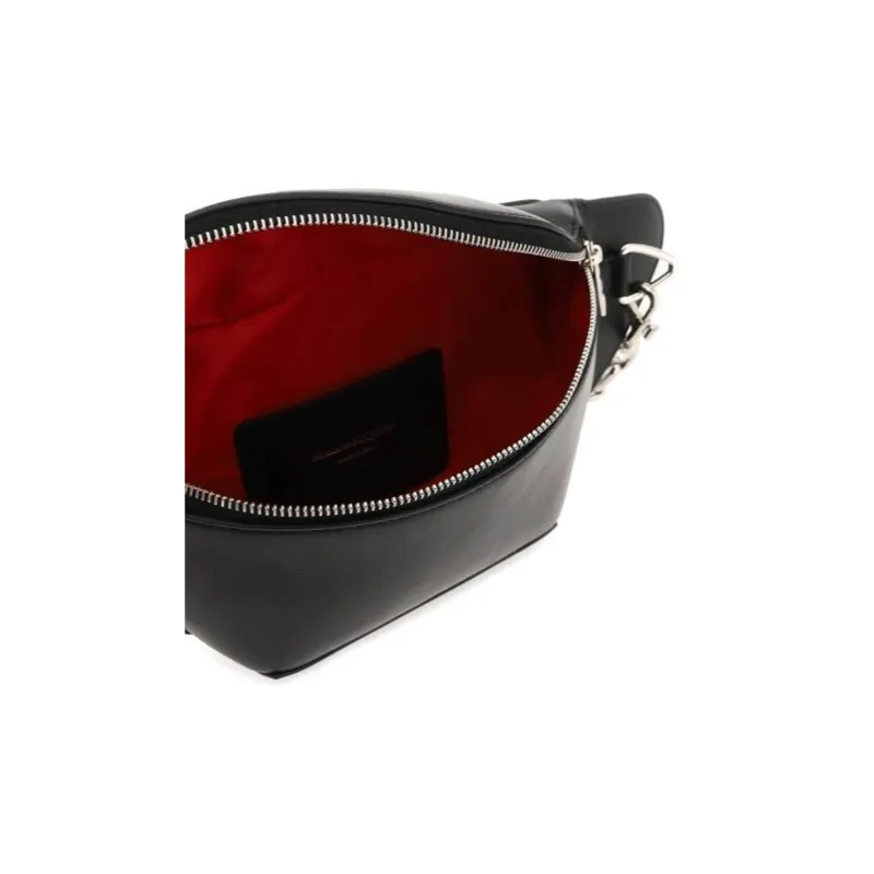 Alexander McQueen Smooth Leather Fanny Pack Men's Black-4