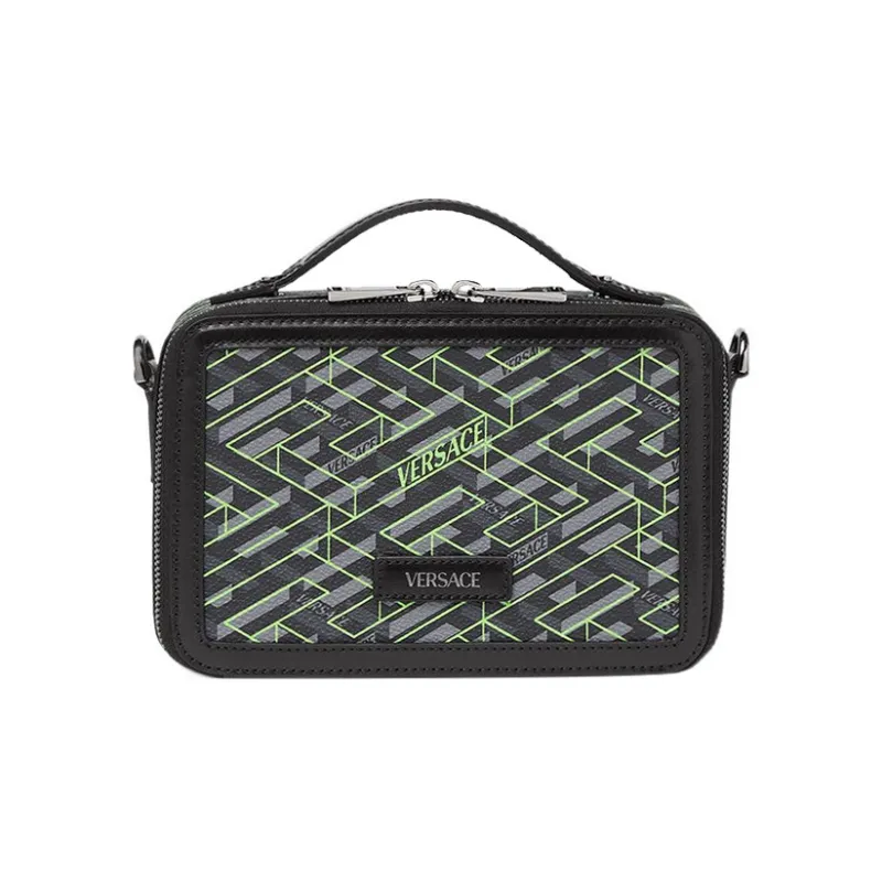 VERSACE Calfskin Trim Messenger Bag Portable Crossbody Bag Shoulder Bag Regular Men's Multicolor-0