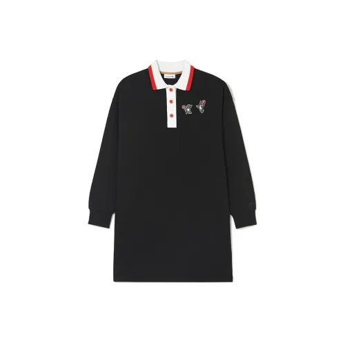 LACOSTE Long-Sleeved Dresses Women's Black