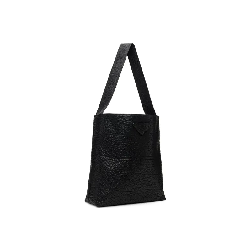 PRADA Litchi Grain Calfskin Tote Bag Shopping Bag Shoulder Bag Handbag Women's Black-1