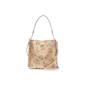 COACH Mollie Artificial Leather Bucket Bags Shoulder Bag Crossbody Bag Handbag Regular Women's Beige