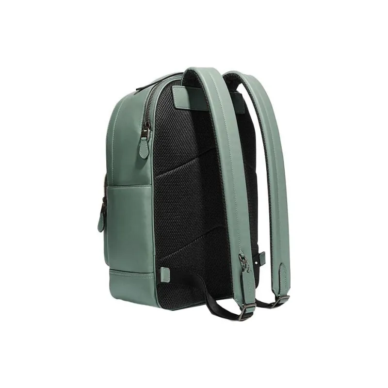 COACH Graham Cow Leather Backpack Large Size Men's Khaki & Green-1