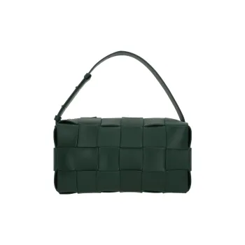 Bottega Veneta Brick Cassette Shoulder Bag Maxi Intrecciato Raintree